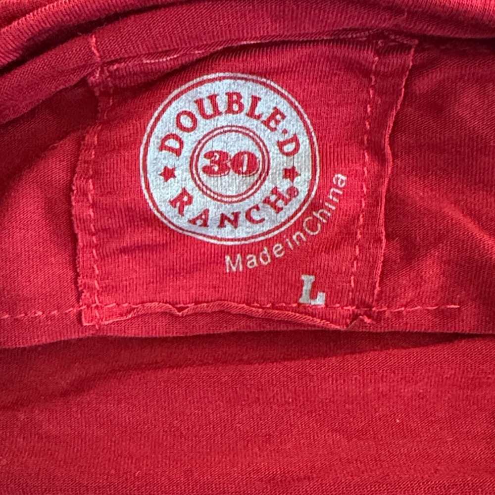 Double D Ranch Red Top w/Fringe Size Large - Picture 7 of 8